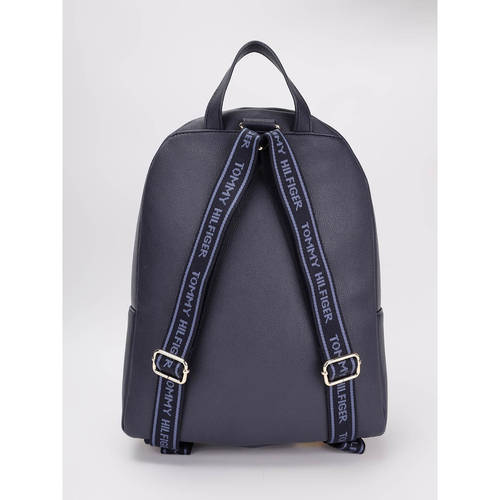 Buy Tommy Hilfiger Solid Blue Pu Backpack Online display picture 3