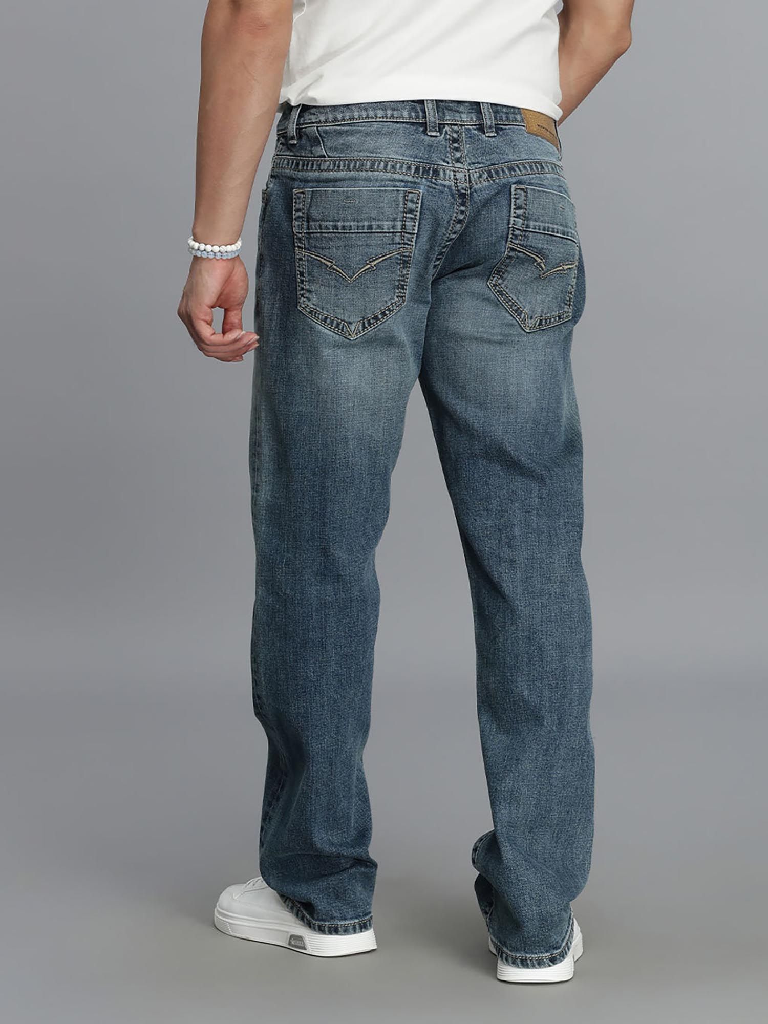 Buy ROOKIES Med Blue 5 Pocket Mid Rise Comfort And Straight Fit