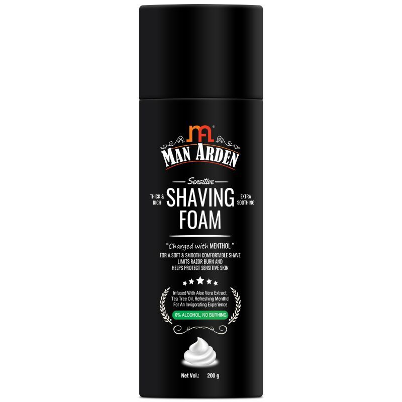 Man Arden Shaving Foam For Sensitive Skin - Charged with Menthol, Aloevera and Tea Tree