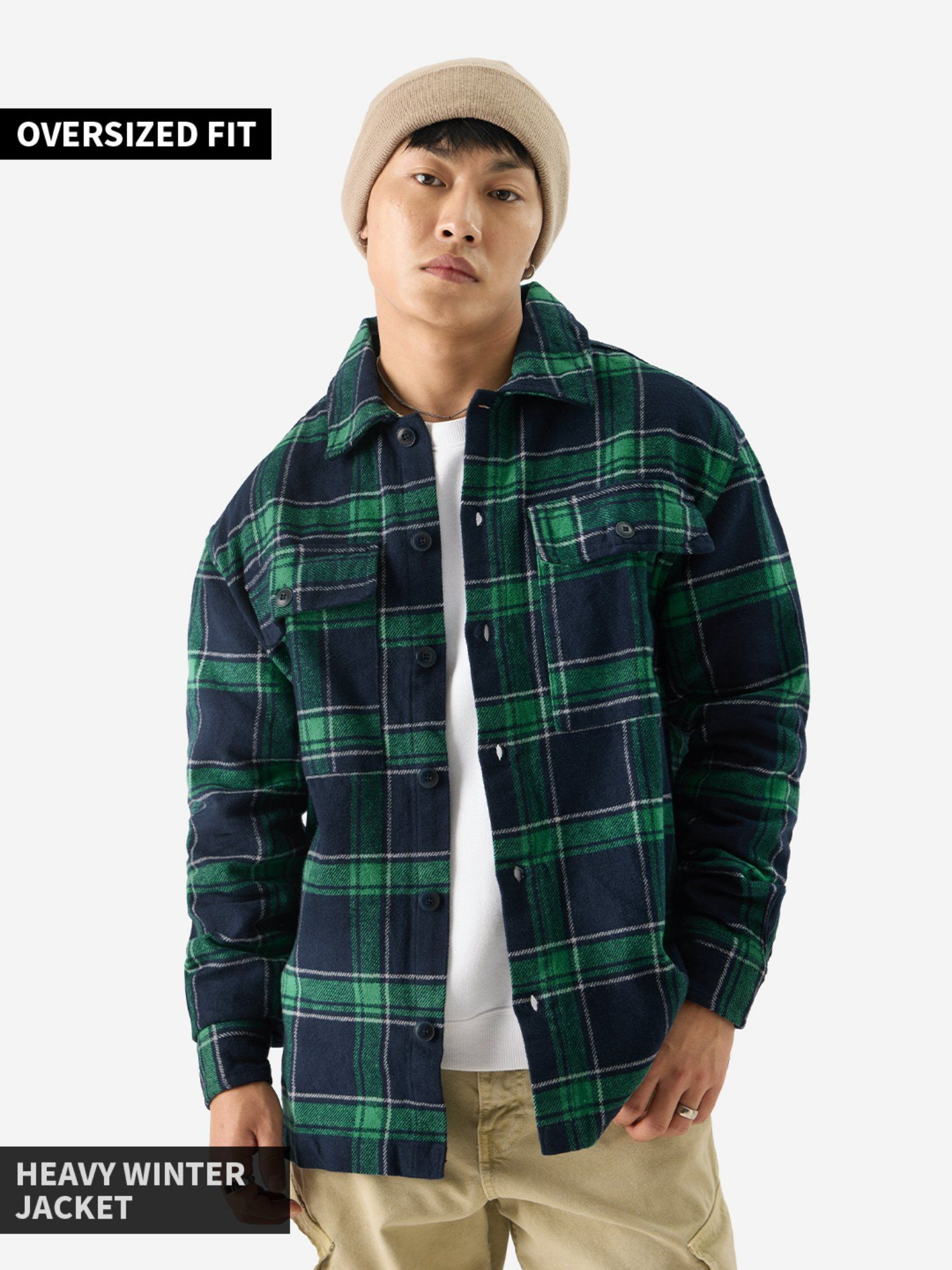 Buy The Souled Store Original Emerald Checks Men Flannel Shackets Online