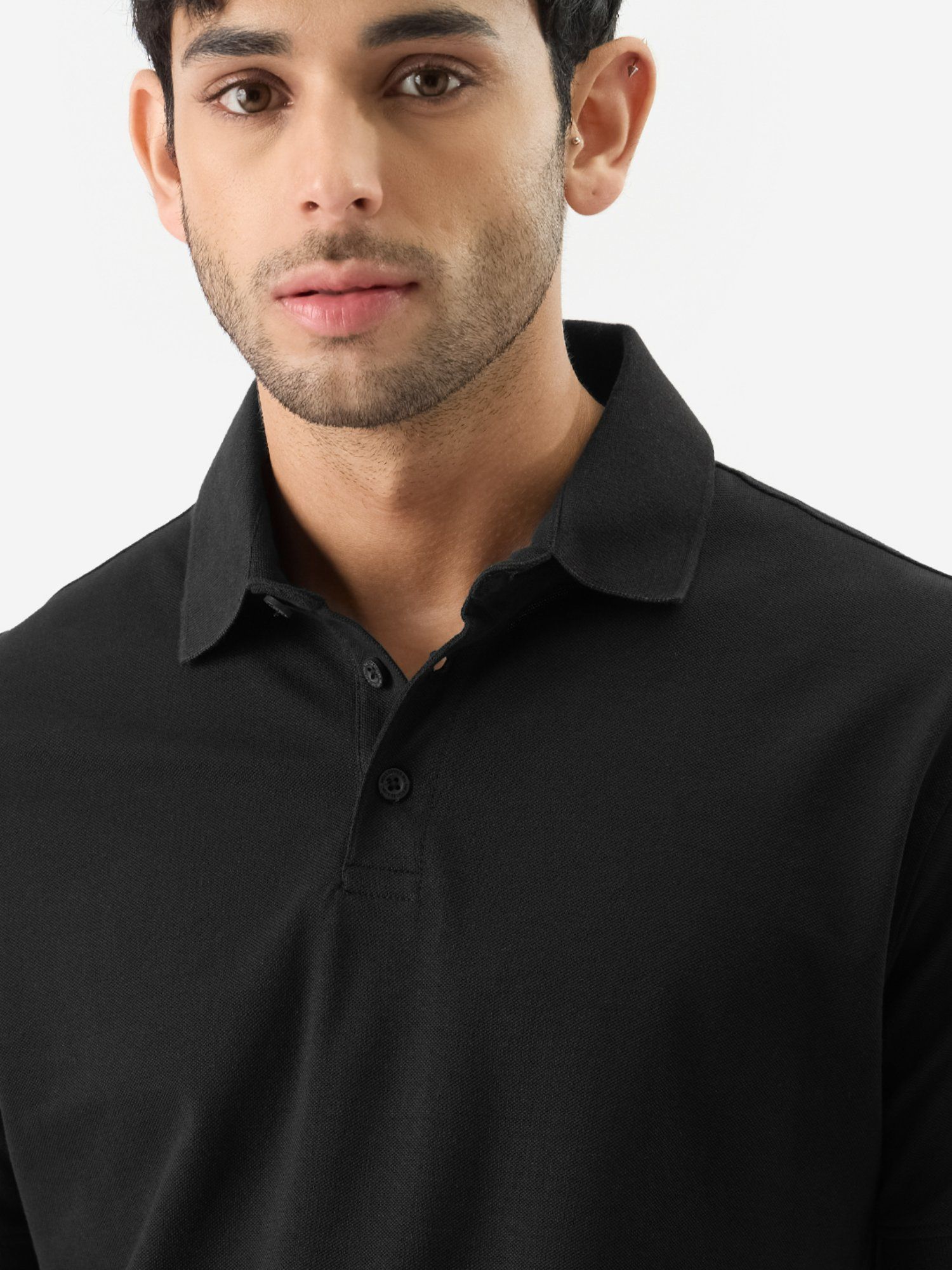 Buy The Souled Store Original Solids Black Men Polo T-Shirt Online