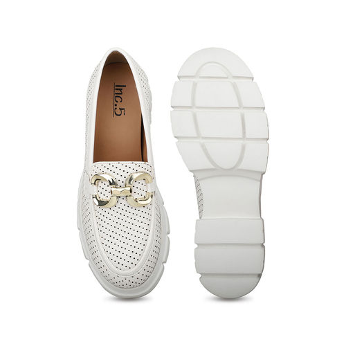 Buy Womens White Casual Solid Chunky Loafers Online