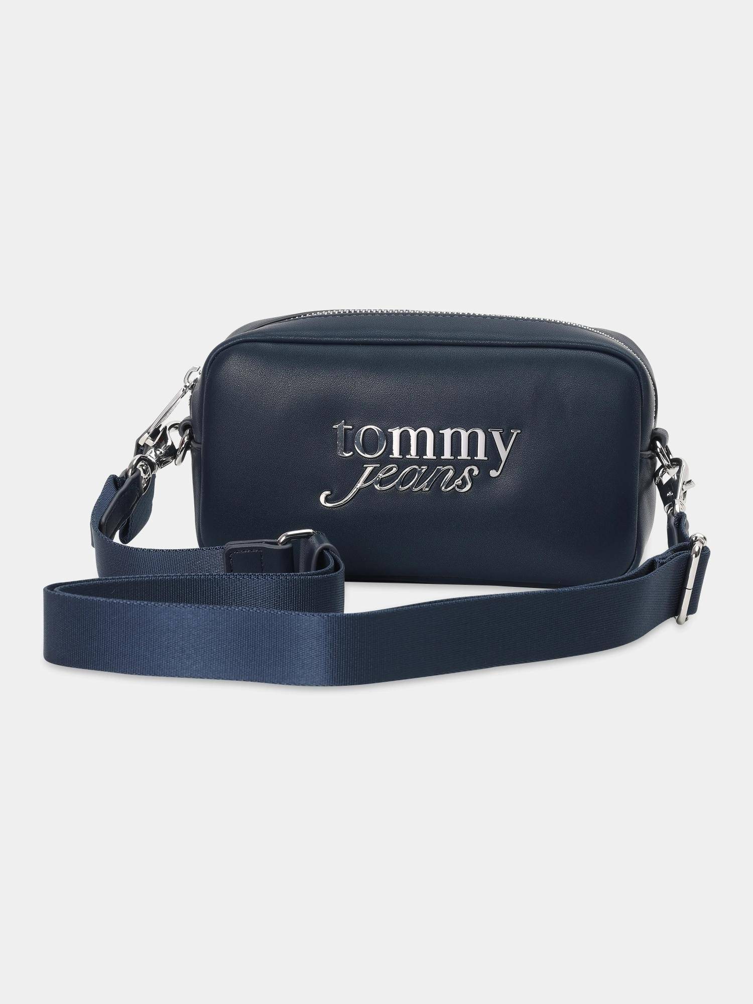 Tommy Hilfiger Logo Navy Blue Pu Crossbody Bag