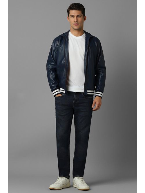 Buy Louis Philippe Men Navy Blue Dark Slim Fit Jeans Online