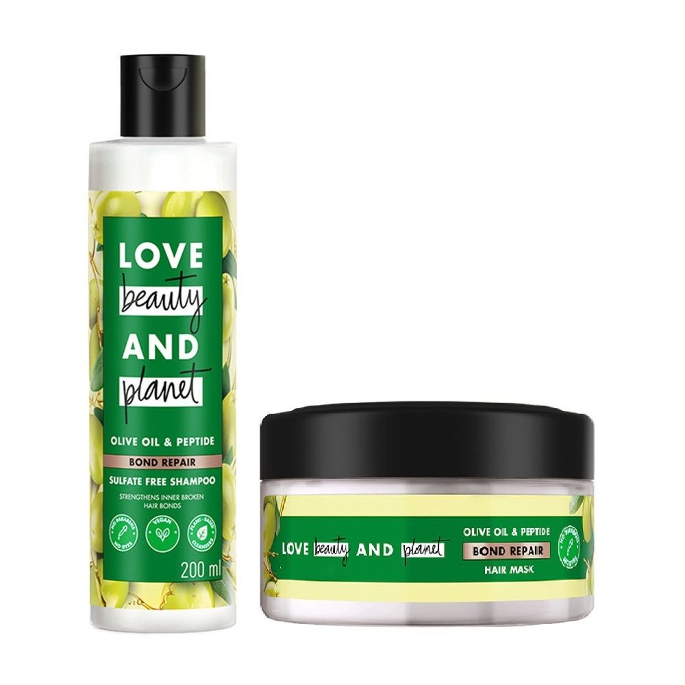 Love Beauty & Planet Olive Oil & Peptide Bond Repair Shampoo & Mask Combo