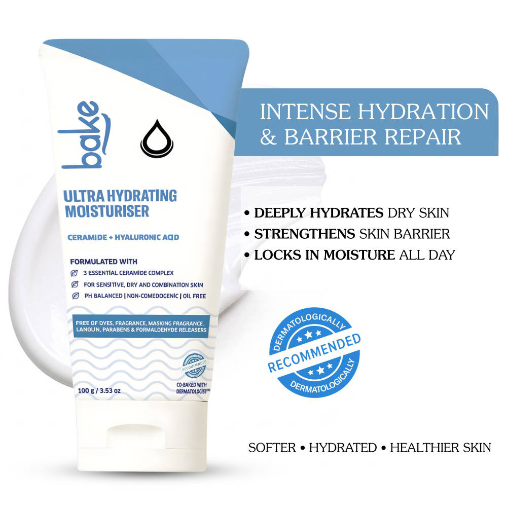 BAKE Ultra Hydrating Face Moisturizer with 3 Essential Ceramides for Barrier Repair-72H Hydration
