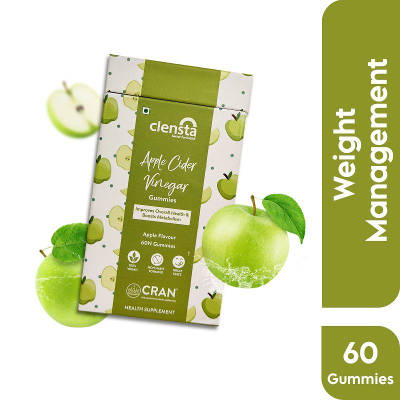 Clensta Apple Cider Vinegar Gummies For Energy Boost & Gut Health