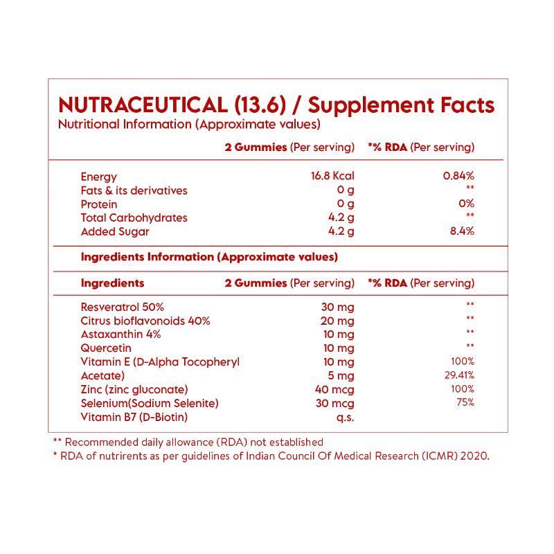 Clensta Anti Ageing Gummies With Astaxanthin, Resveratrol, Quercetin