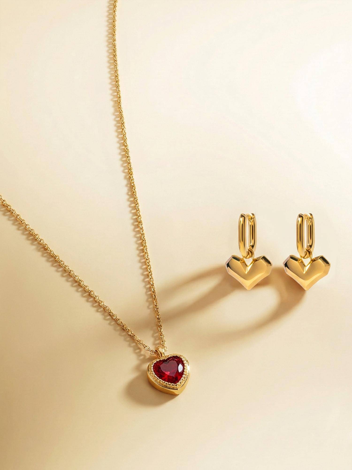 Palmonas Women Red Petite Heart Essence Jewellery Set