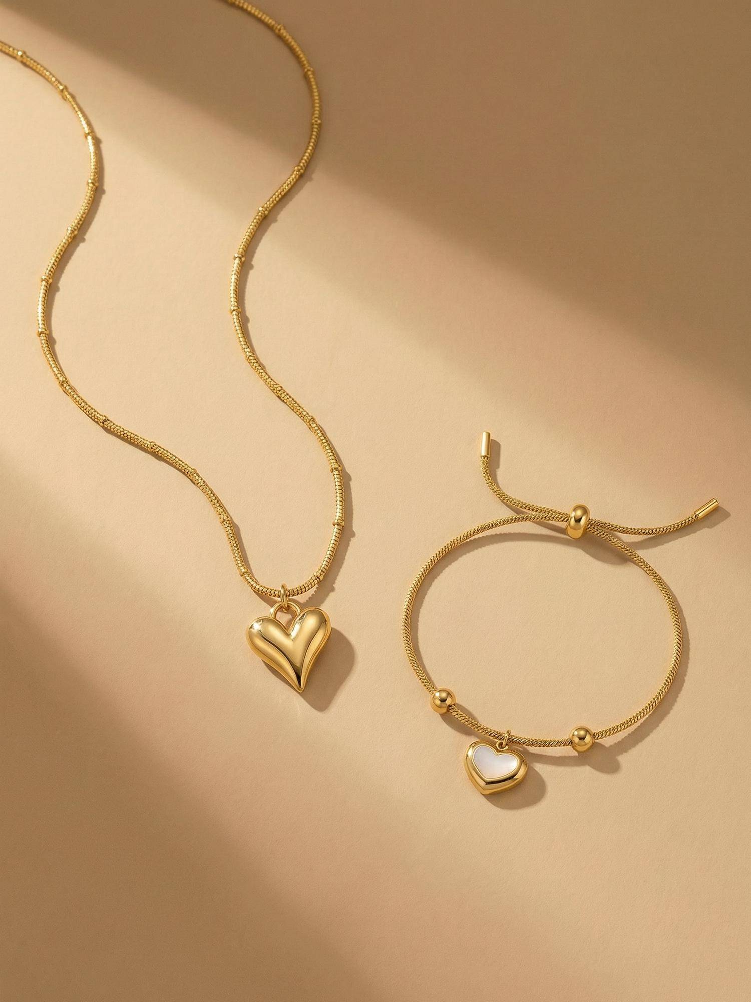 Palmonas Women Soft Heart Accent Jewellery Set