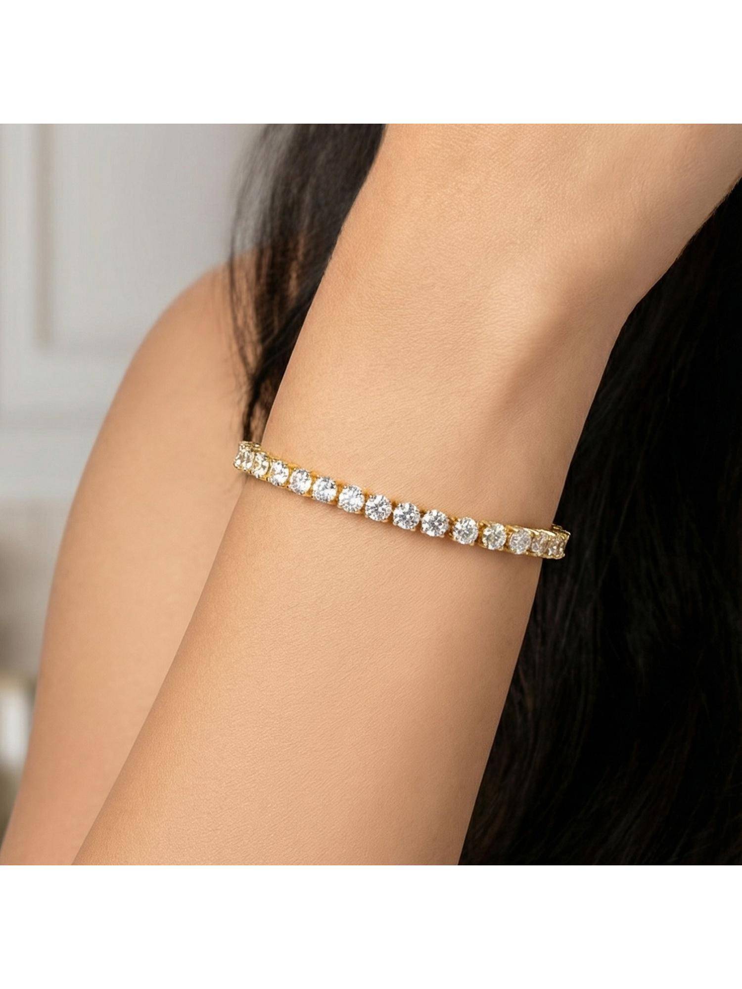 Nuyug Women American Diamond Tennis Bracelet