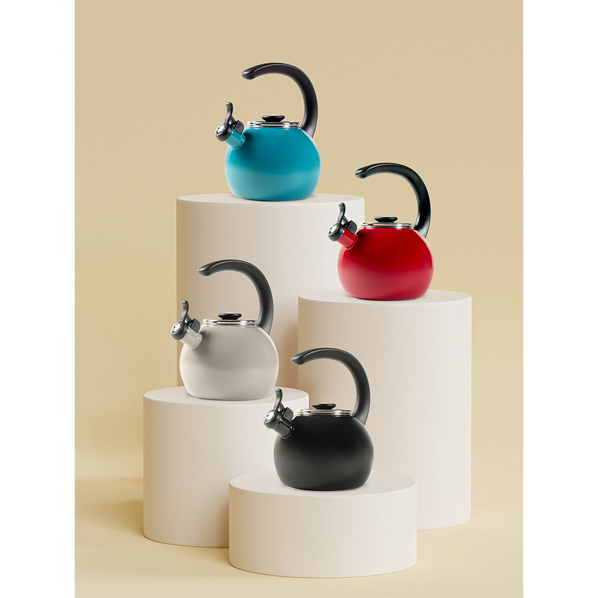 Meyer Circular Enamel On Steel Tea kettle 1.9 Litre Turquoise Buy