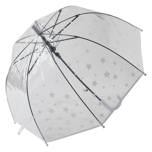 Kuber Industries Transparent Umbrella For Men Women Automatic Umbrella  For Rain (White)