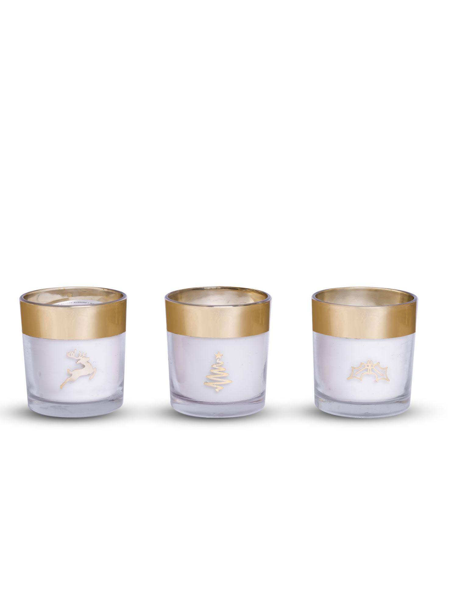 SEVA HOME Enchante Festive Trio Candle Set Luxury Gifting 25 Hour Burn Each
