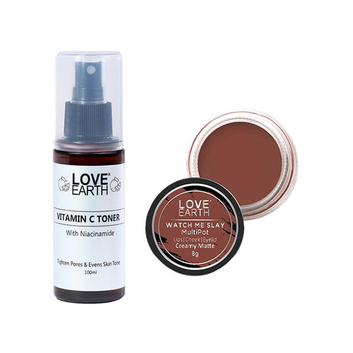 Buy Love Earth Lip Tint & Cheek Tint Watch Me Slay + Vitamin C Toner Online