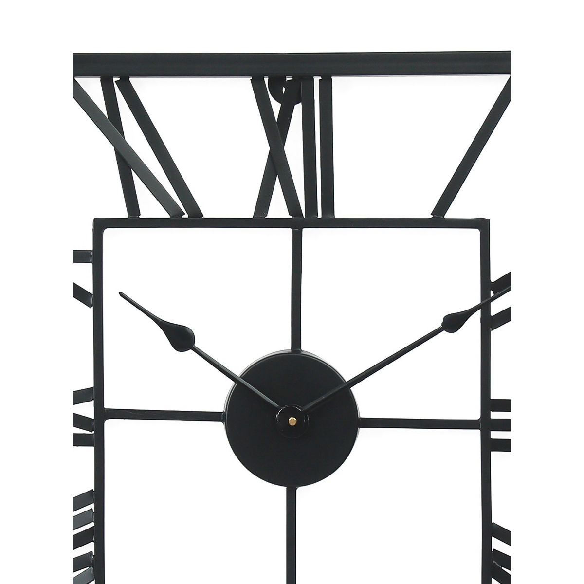 ecraftindia-black-iron-roman-figure-square-analog-wall-clock-without