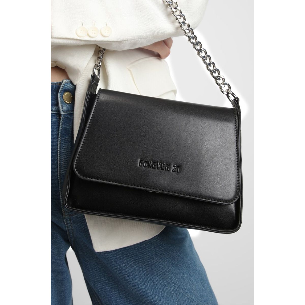 Buy Forever 21 Solid Black Sling Bag Online