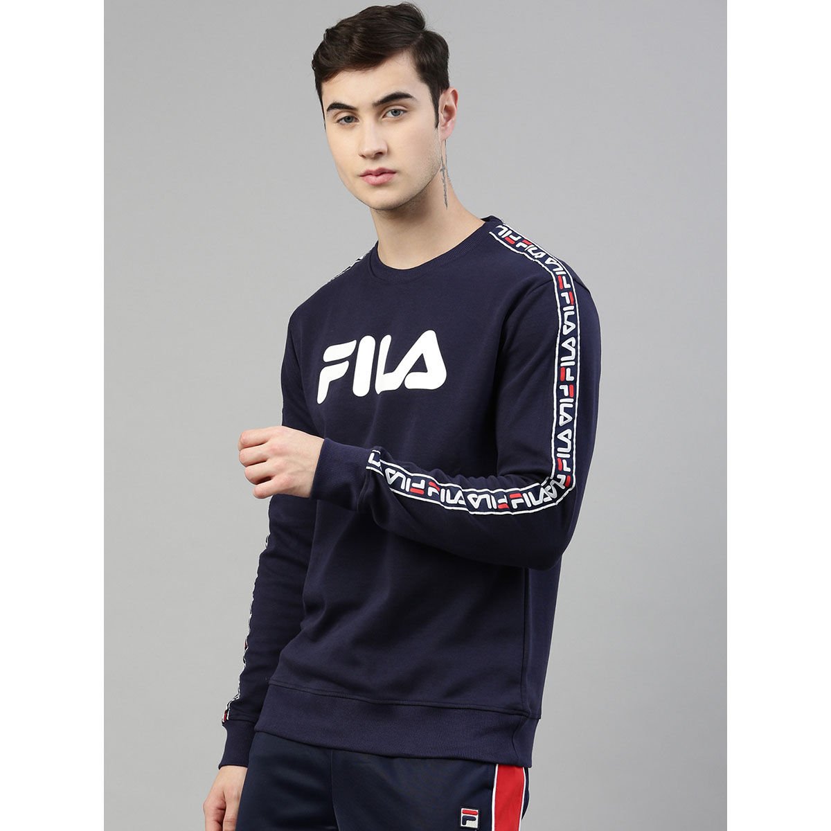 Buy FILA Men Preston Navy Blue Sweatshirt Online