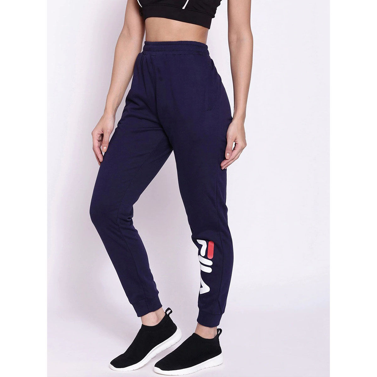 Fila Brigid Cigarette Track Pants Women039s Black White Trousers  Casualwear  eBay