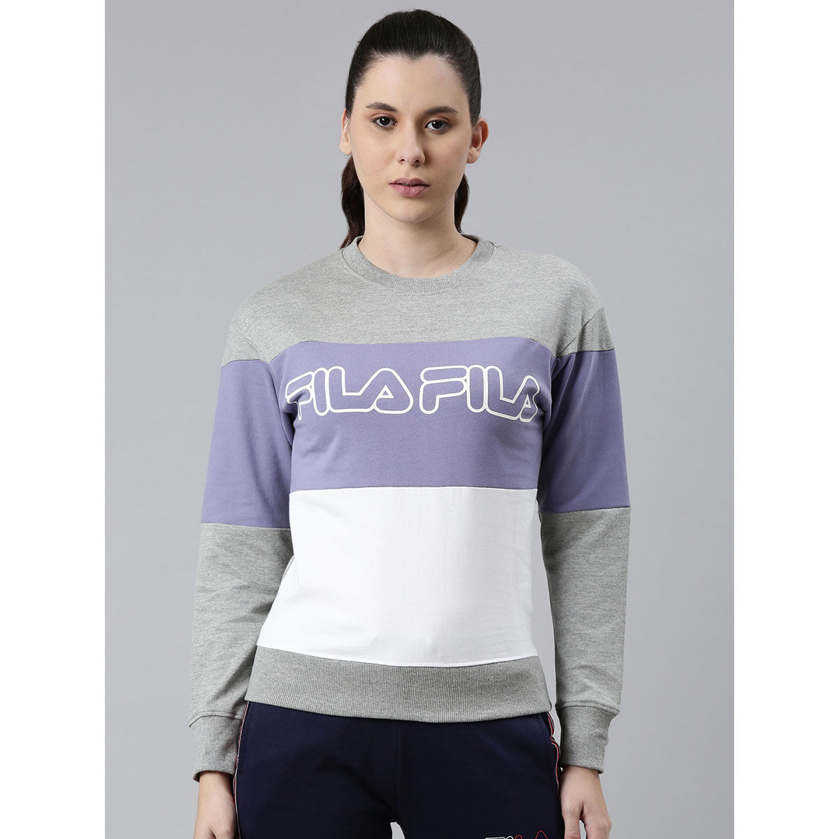 Buy FILA Women Kayleola Grey Sweatshirt Online