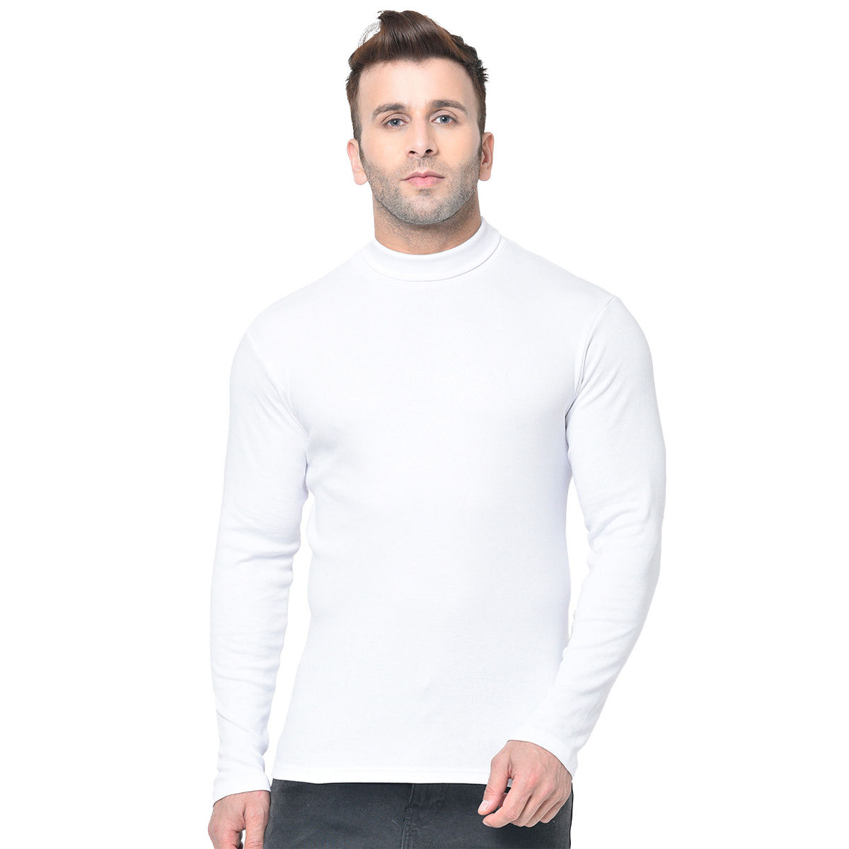 CHKOKKO White High Neck T-Shirt (3XL)