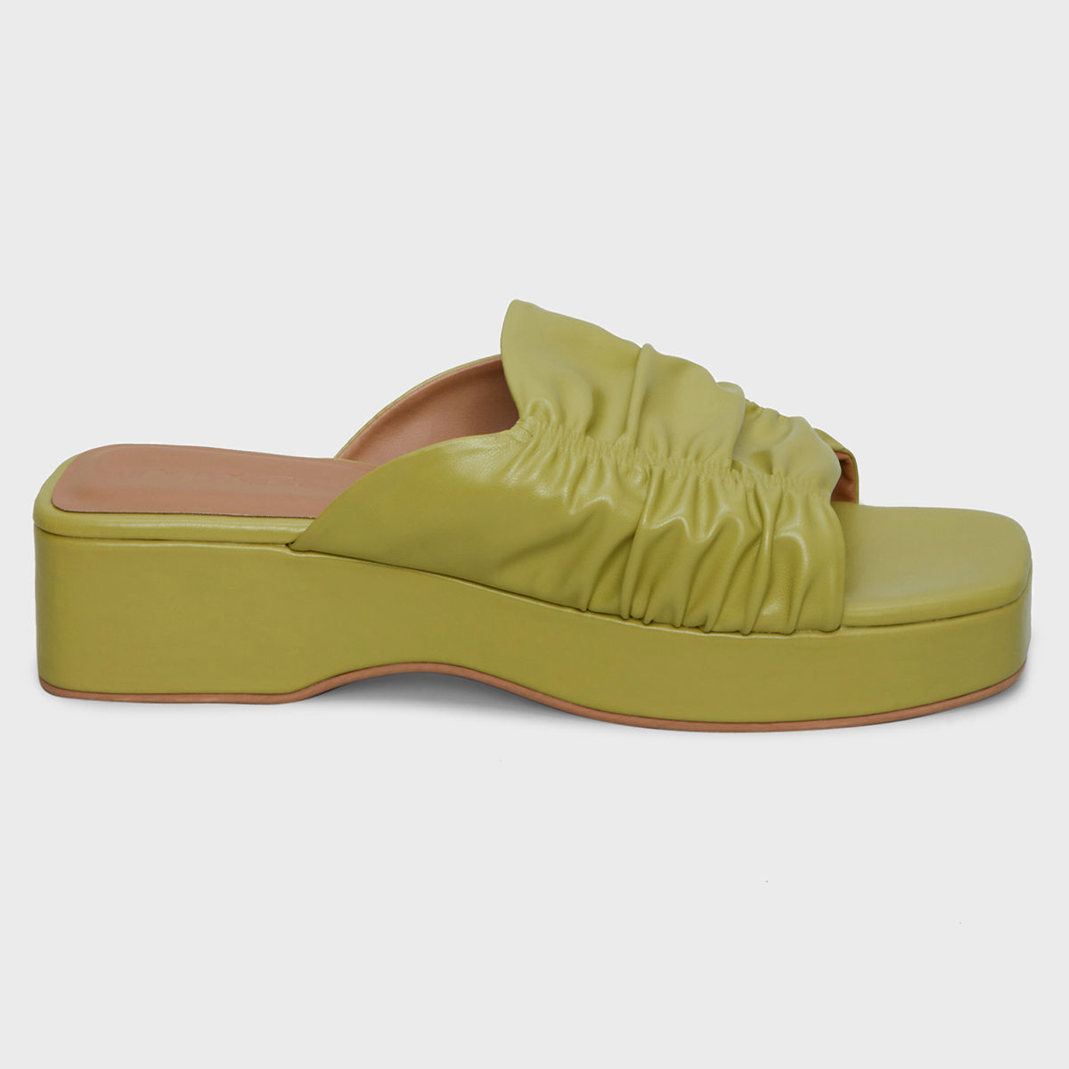 Buy Mixt By Nykaa Fashion Green Ruched Slider Flatforms Online