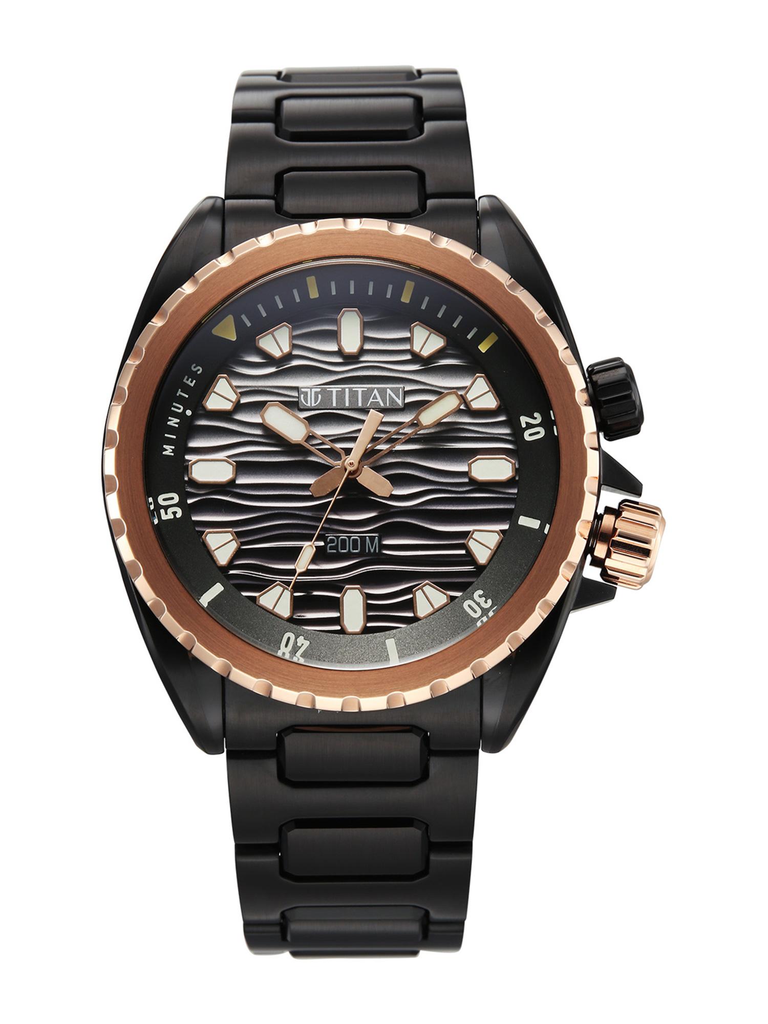 Buy Titan Men Zero Hour Diver's 200m Black Dial Analog Watch
