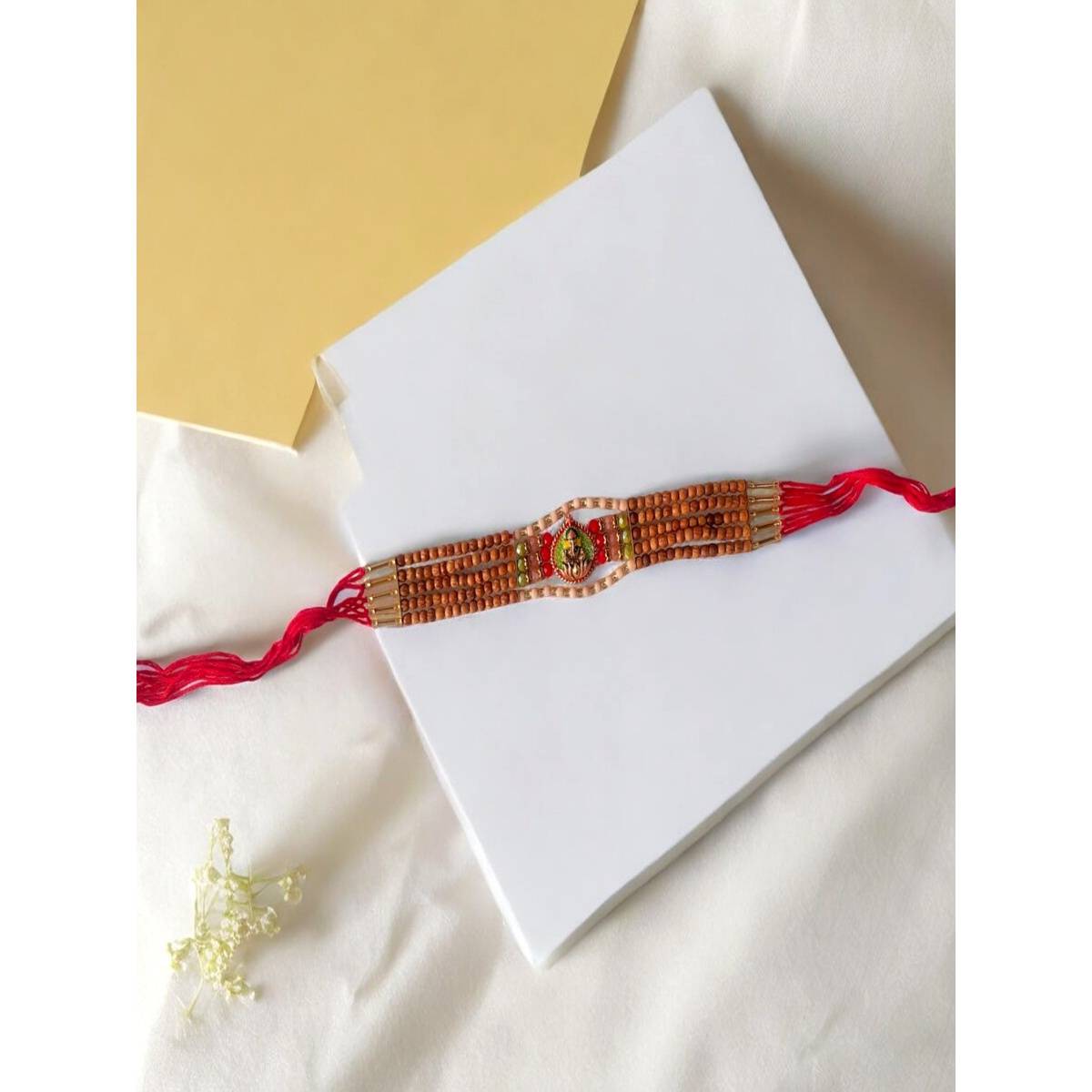 Accessher Statement Lord Ganesha Rakhi Gifting with Roli Kumkum Packets & Raksha Bandhan Card