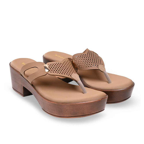 ROCIA By Regal Brown Women Casual Block Heel Sandals (EURO 38)