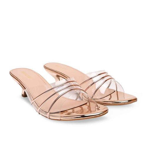 Buy ROCIA By Regal Rose Gold Women Vinyl Kitten Sandals Heels Online