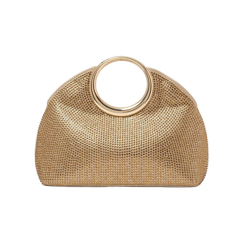 Forever New Gold Rachel Round Handle Sparkle Clutch with Detachable Chain