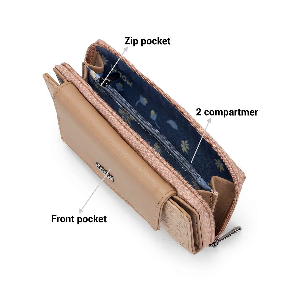 Buy Mochi Women Faux Leather Magnetic Flap Zip Casual Wallet Online