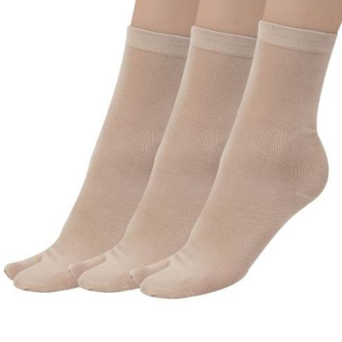 N2S NEXT2SKIN Women Regular Length Thumb Socks - Beige (Free Size)
