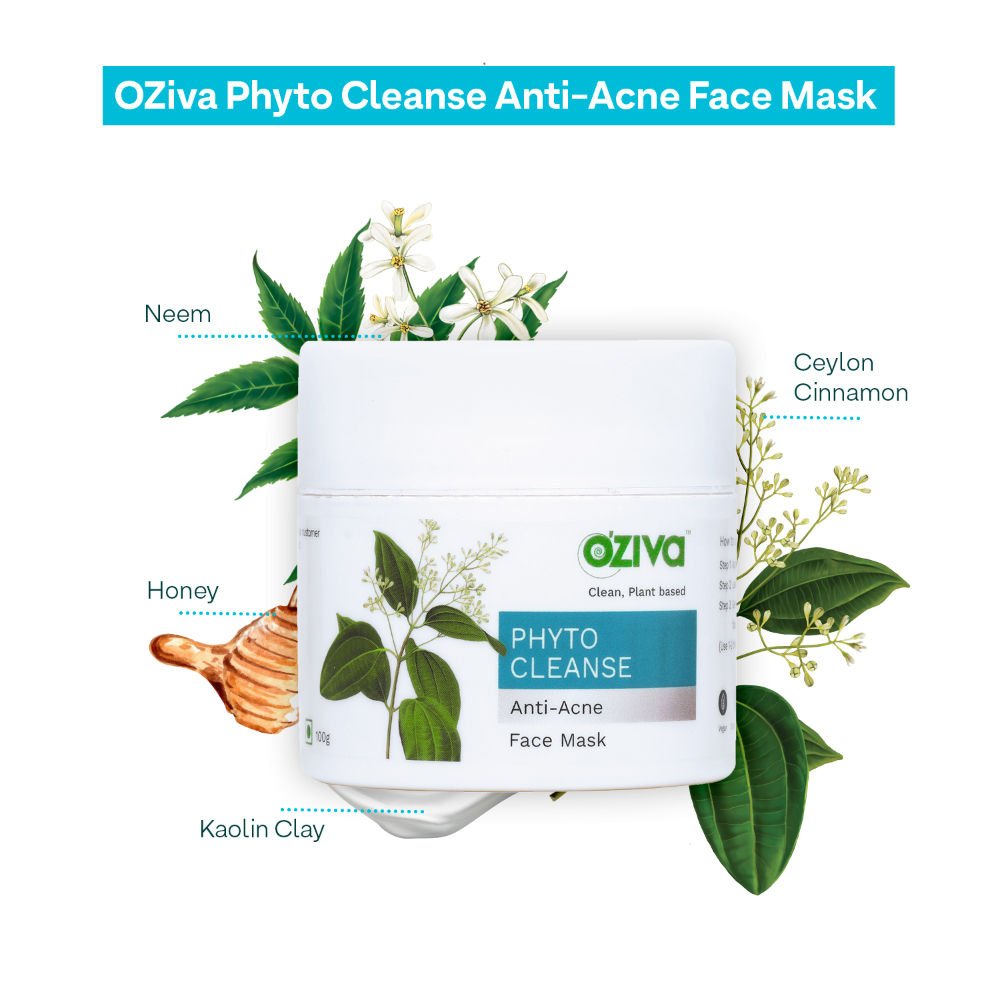 OZiva Phyto Cleanse AntiAcne Face Mask (with Neem & Aloe Vera)for