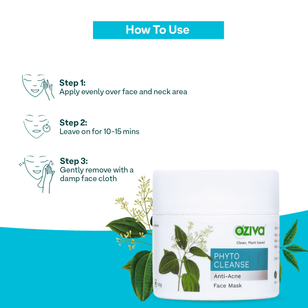 OZiva Phyto Cleanse AntiAcne Face Mask (with Neem & Aloe Vera)for