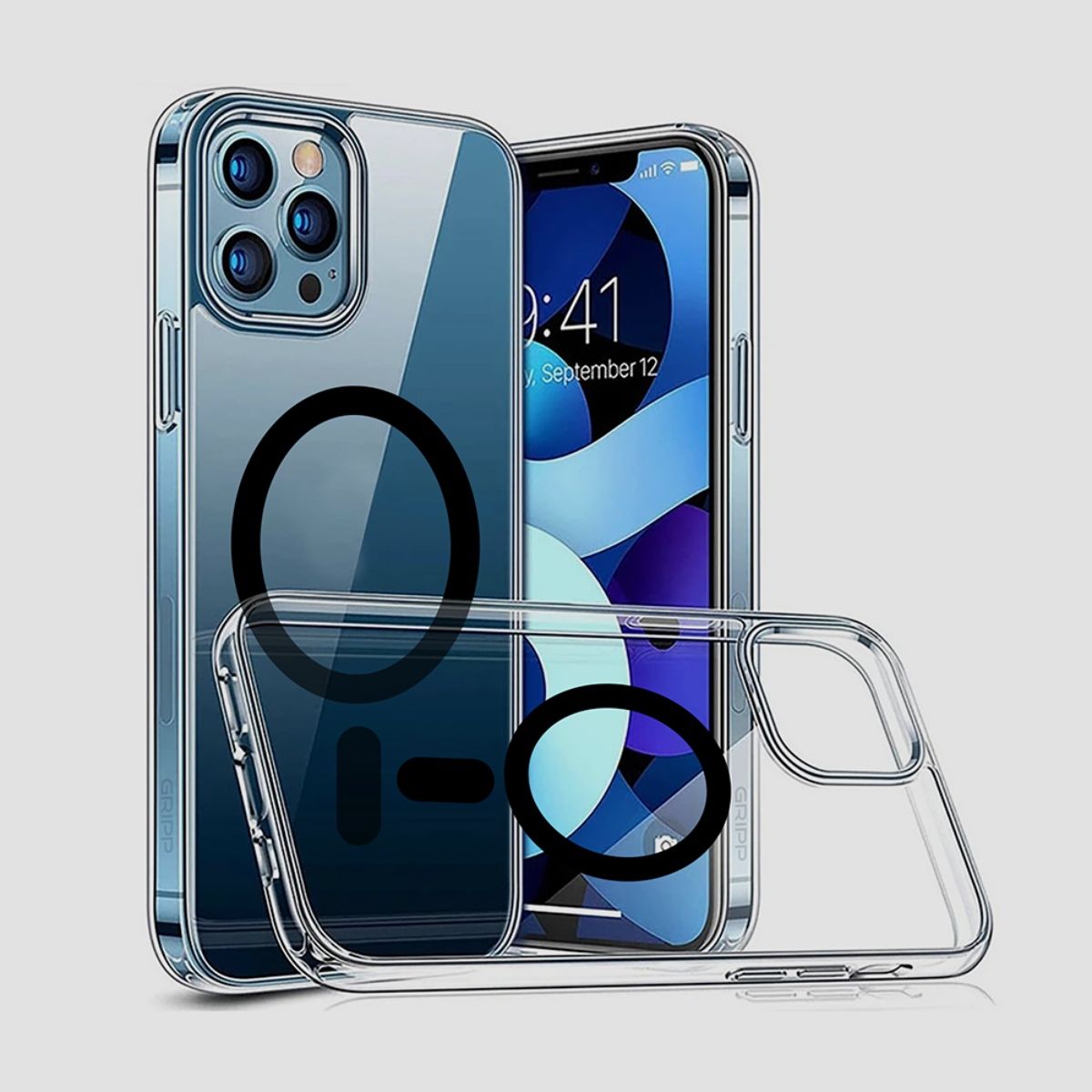 GRIPP Clear Magsafe Case For Apple Iphone 14 Pro Max (6.7") With Black