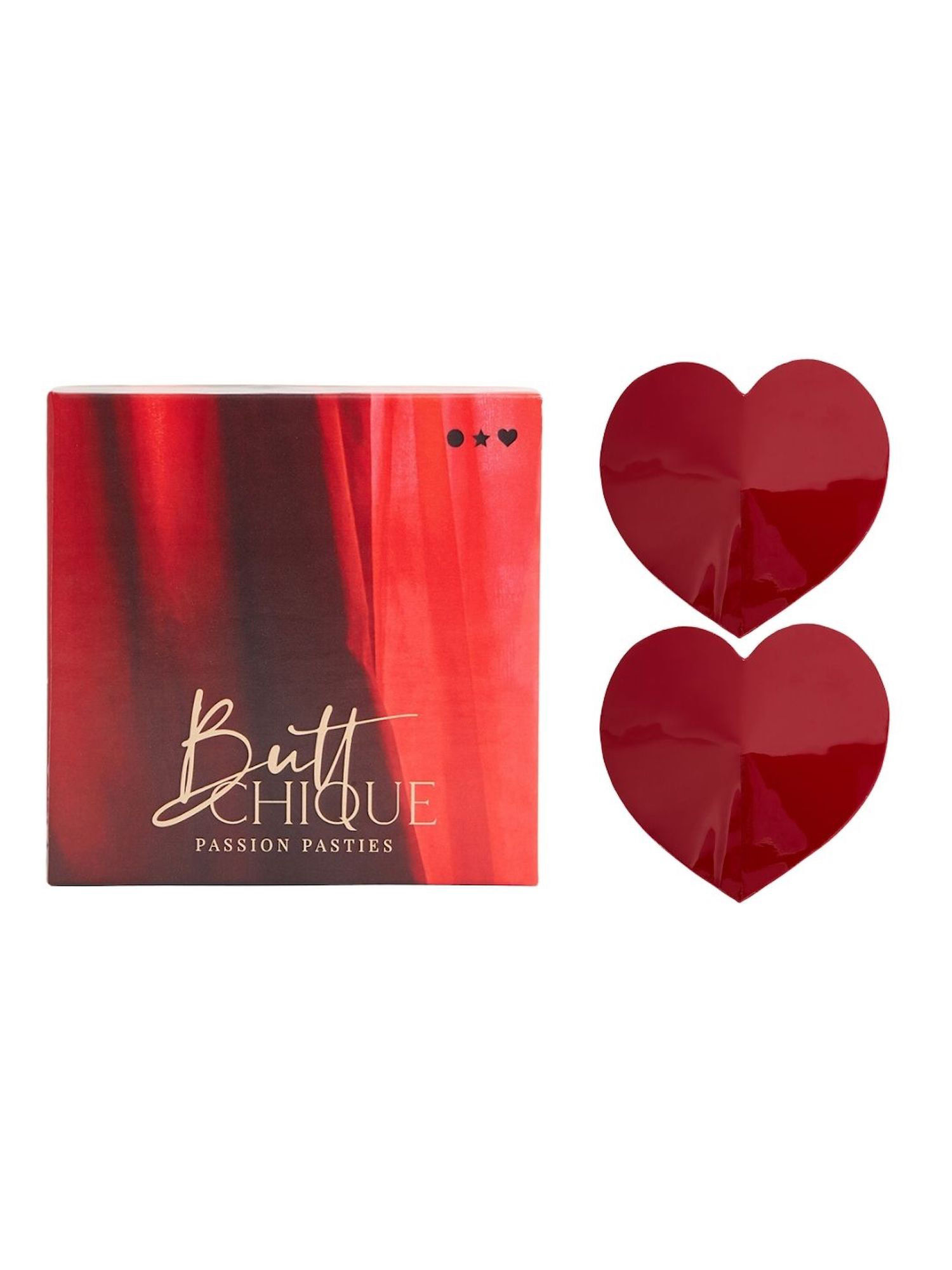 ButtChique Red Heart Passion Leather Pasties 1 Pair, 20 Strips of