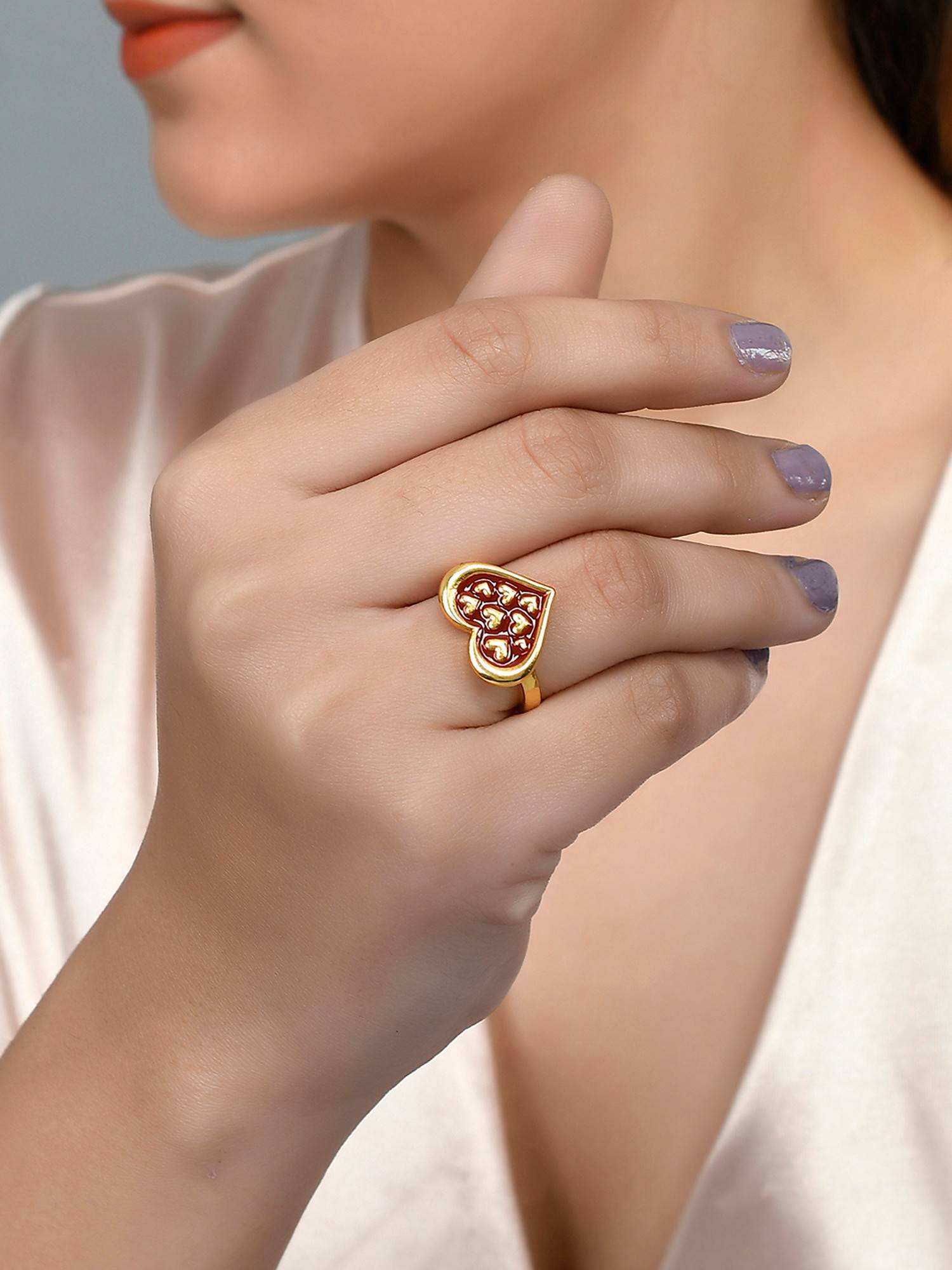 Voylla Valentine's Day Collection Hearts in Heart Ring