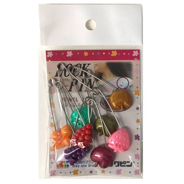 Lockpin M102 Japan Saree Hijab Gown Brooch Japanese Steel Fruit Safety Pin (Color May Vary)