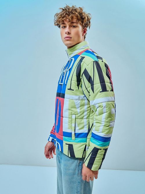 Bewakoof Men's Multicolor Bateaop Color Bloack Oversized Puffer Jacket