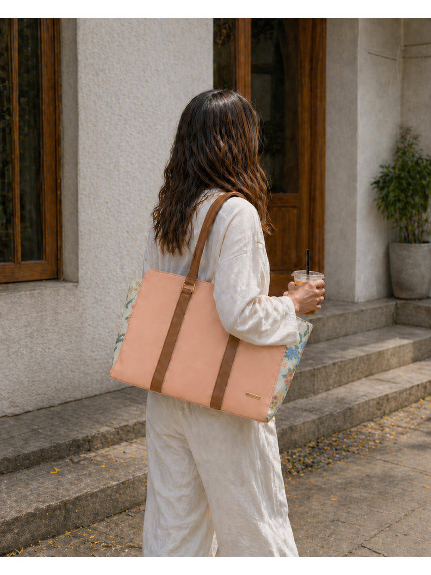 Chumbak Pink Printed Tote Bag