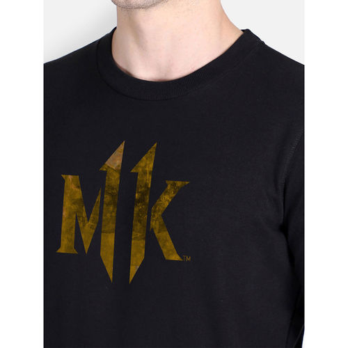 Free Authority Mortal Kombat Printed Black SweaT-Shirt For Men (XL)