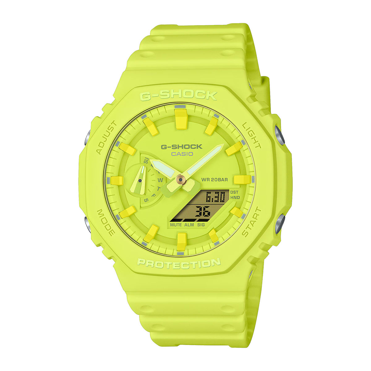 Casio Men G-Shock Carbon Core Structure Yellow Dial Analog + Digital Watch - GA-2100-9A9DR (M)