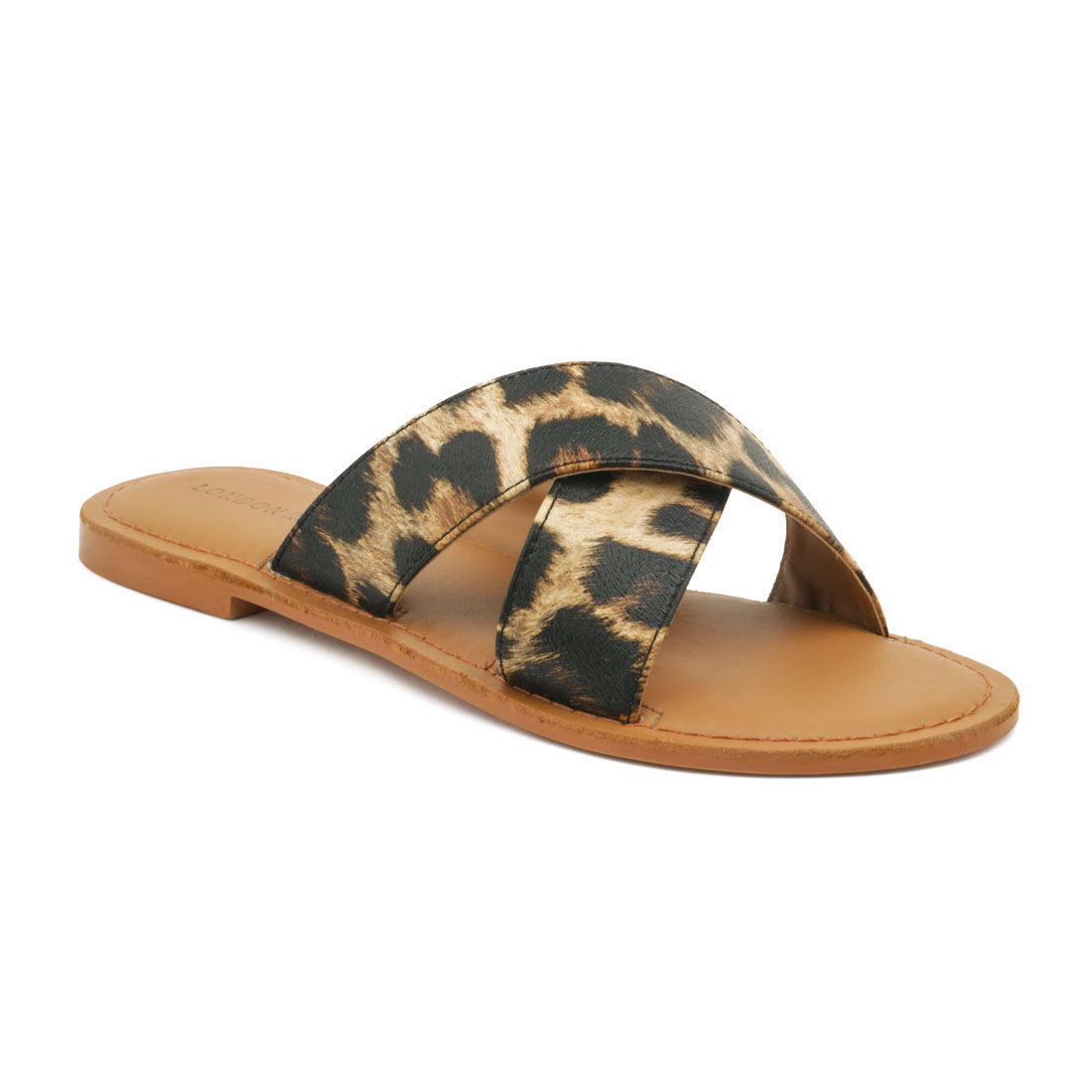 DPTALR Women's Leopard Print Flat Sandals And Slippers With Metal Buckle -  Walmart.ca