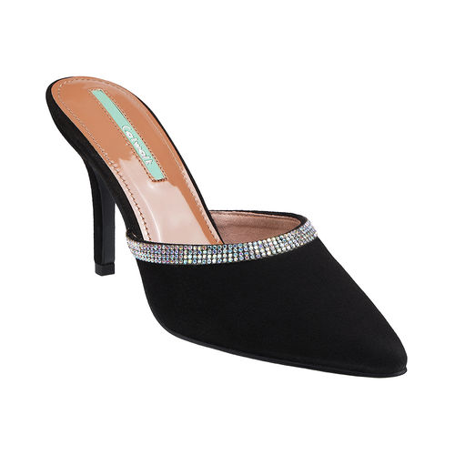 CATWALK Rhinestone Detailing Black Heels (UK 6)
