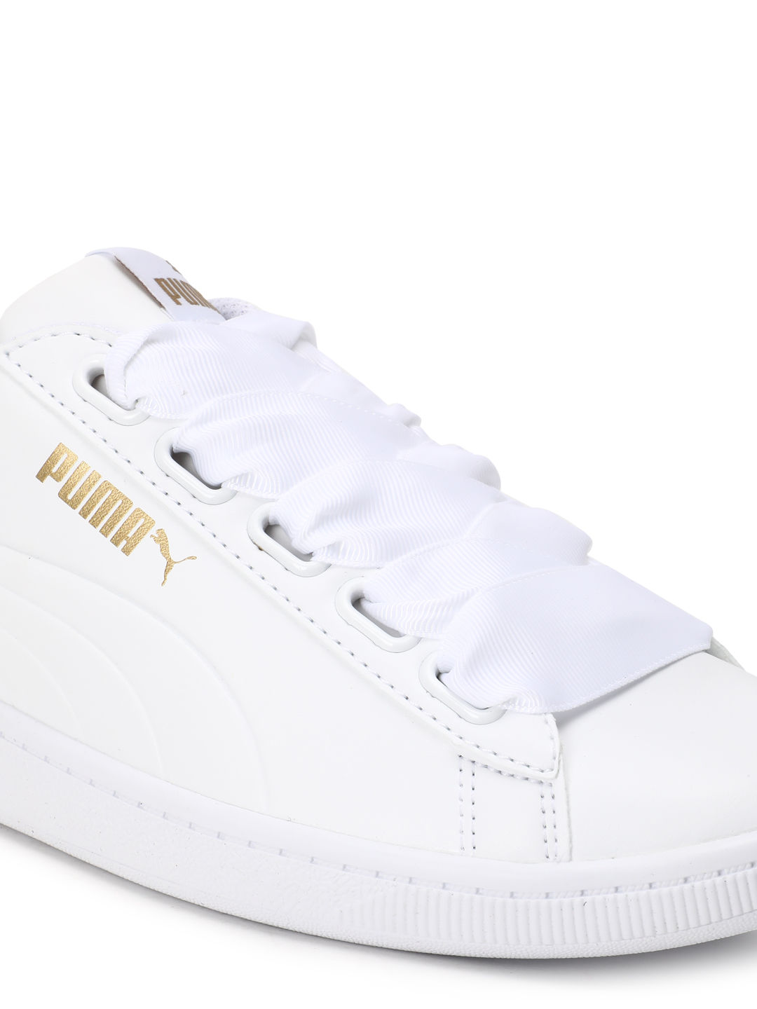 puma ribbon shoes white