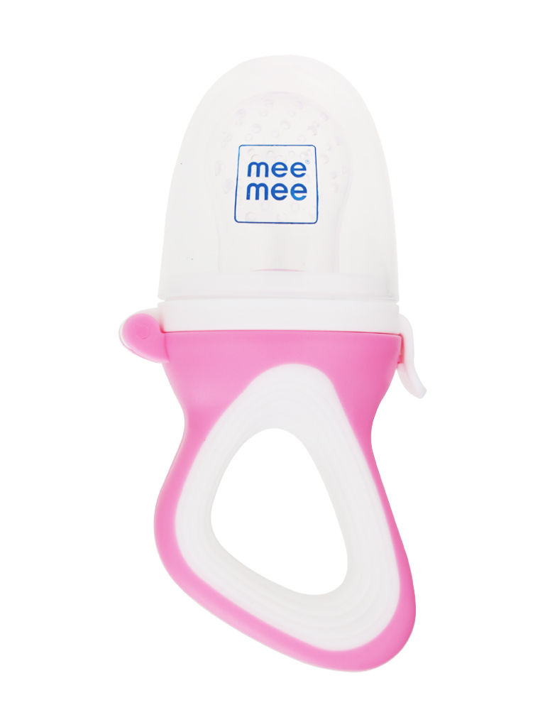 Mee Mee Fruit & Food Nibbler with Silicone Sack Pink