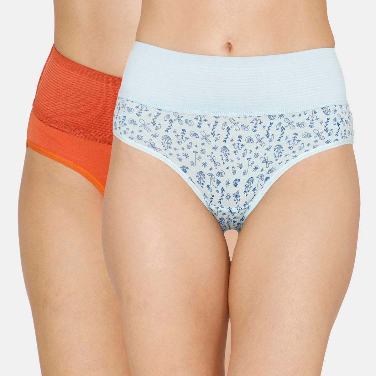 Buy Zivame (Pack of 2) Tummy Tucker Hipster High Rise Anti-Microbial Panty  -Assorted (XL) Online