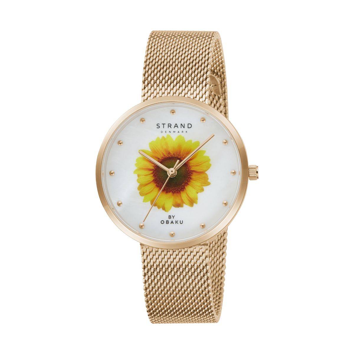 Buy Strand By Obaku Sunflower Rose Silver Dial Quartz Watch For Women ...