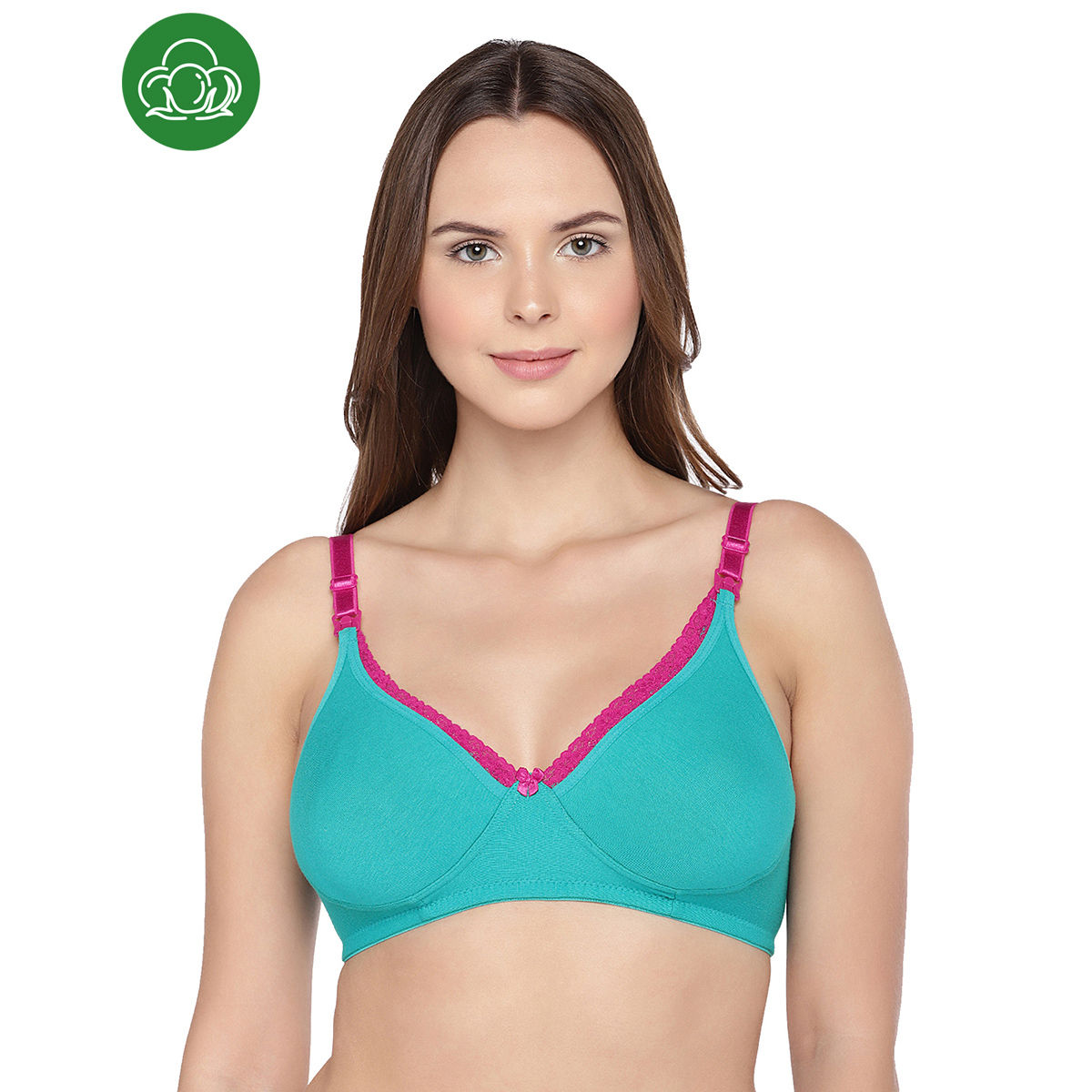 Buy Inner Sense Organic Cotton Antimicrobial Soft Nursing Bra with  Removable Pads-Nude online